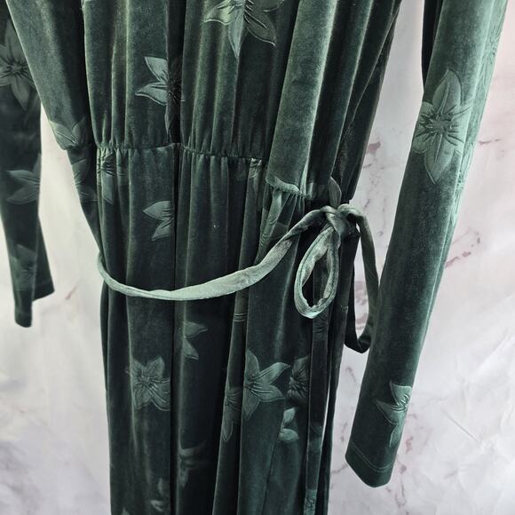 & Other Stories Dress Womens 6 Small Green Velvet Floral Midi Maxi Wrap Long - Picture 9 of 16